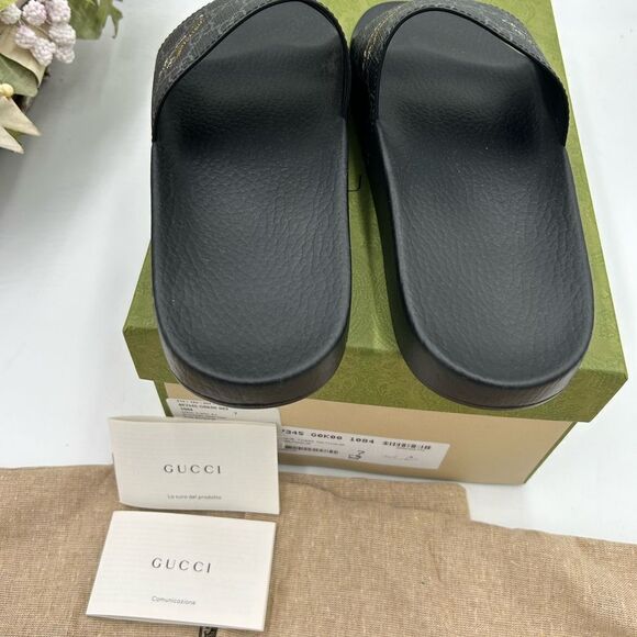 Men’s Gucci GG Supreme tiger print Pool slides size size 7 made in Italy - Picture 7 of 8